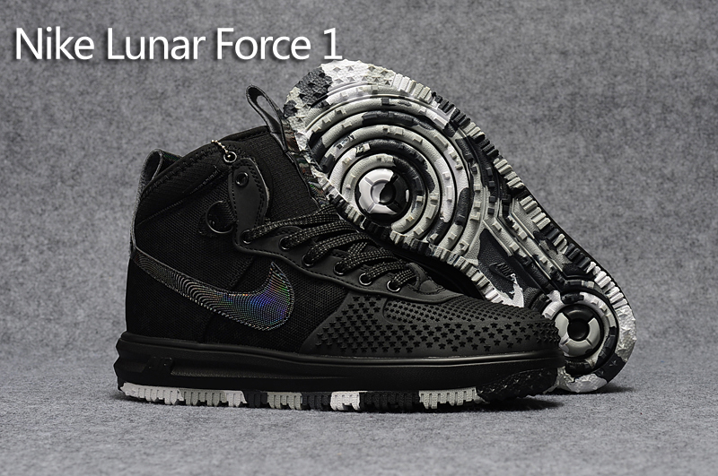 Nike Lunar Force 1 Laser 3M Black Grey Shoes - Click Image to Close